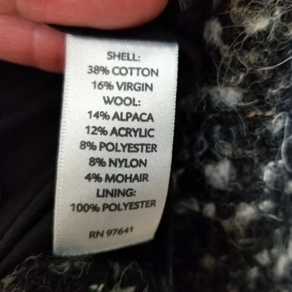 J.Jill Women Wool Alpaca Double Breasted Coat Jacket Gray Lined Button Up - XS - Picture 7 of 7